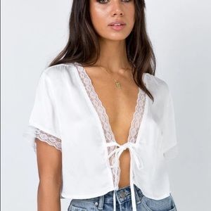 princess polly vintage white tied up top